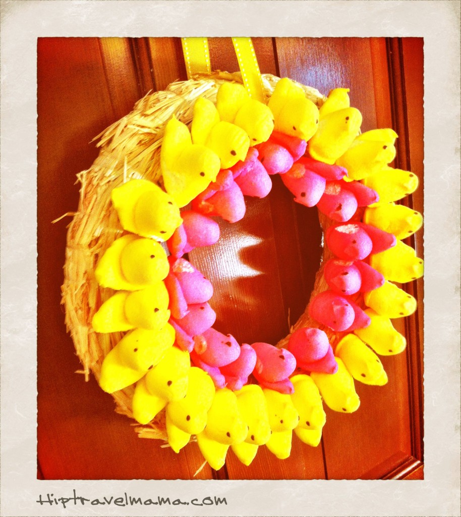 Easter peep wreath how to