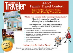 win a family vacation from conde nast