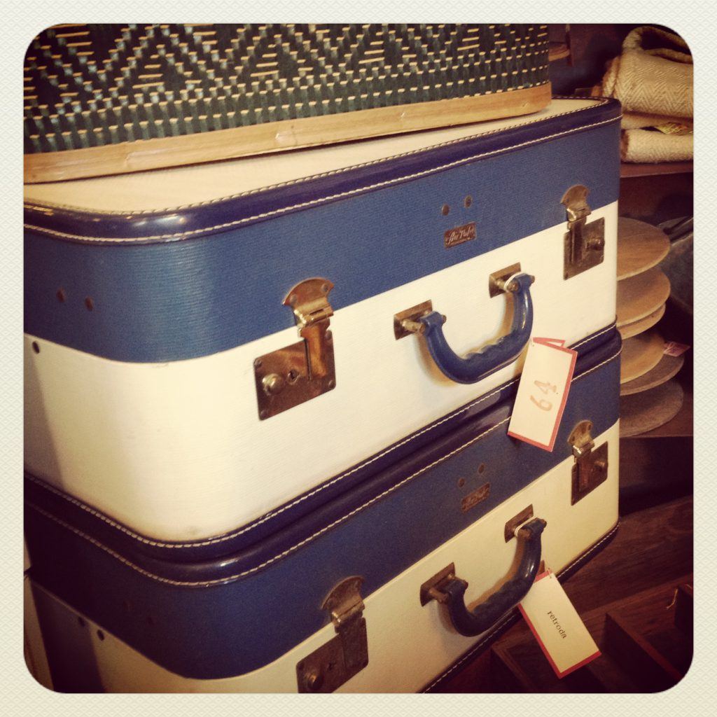 retro row suitcases