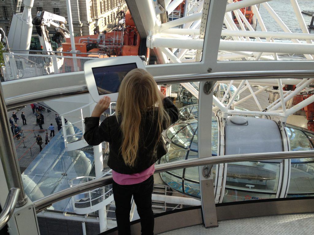 kids exploring london eye