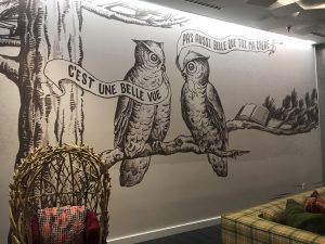 owl mural at W Bellevue