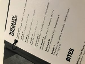 Cocktail menu W Bellevue