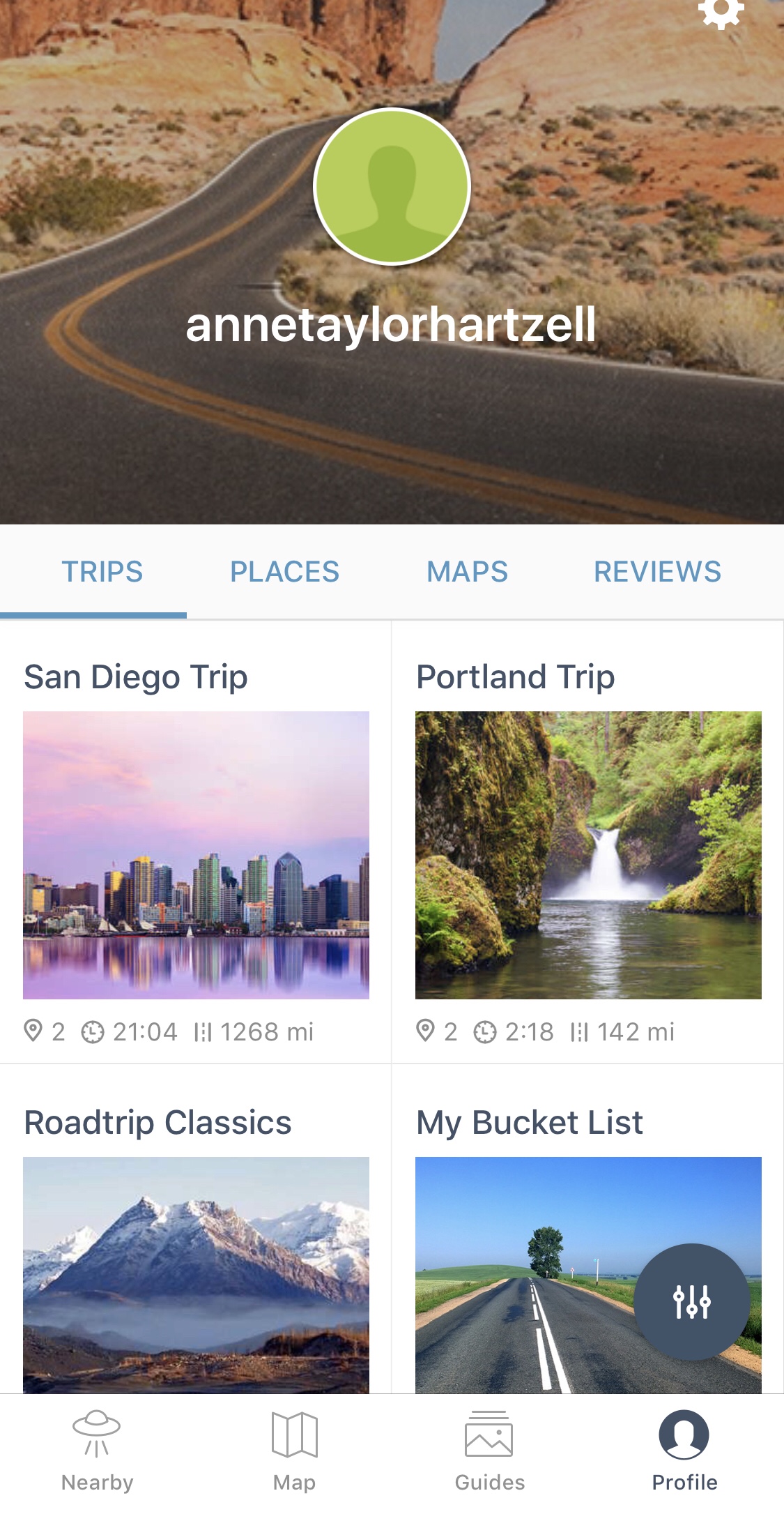 The roadtrippers app is great for planning road trips 
