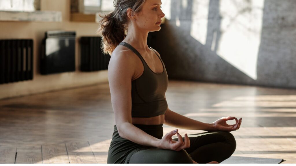 woman doing yoga